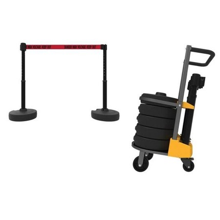 MOBILE BANNER STAKE STANCHION CART PRB917BK